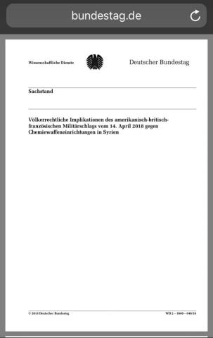 Gutachten des Wissenschaftlichen Dienstes des Bundestags Syroen April 2018